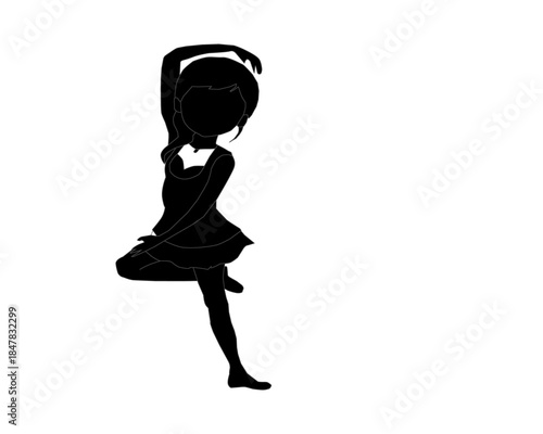 Cute Kids Ballerina Silhouettes.Vector Dance Girls Collection. Ballet Girl Silhouette Set. Little Ballerina Vector Silhouettes. Children Ballet Dance Silhouettes. kids ballerina silhouette.
