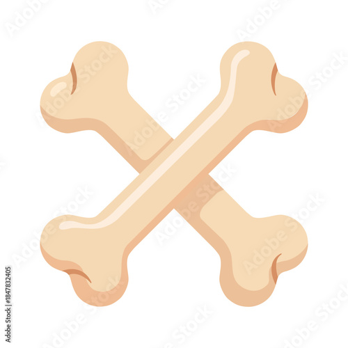 Crossed Bones Icon: A simple yet iconic image of crossed bones, representing danger and caution, perfect for conveying a warning.