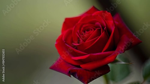 Crimson Bloom - A Close-Up of a Velvet Red Rose in Soft Focus.