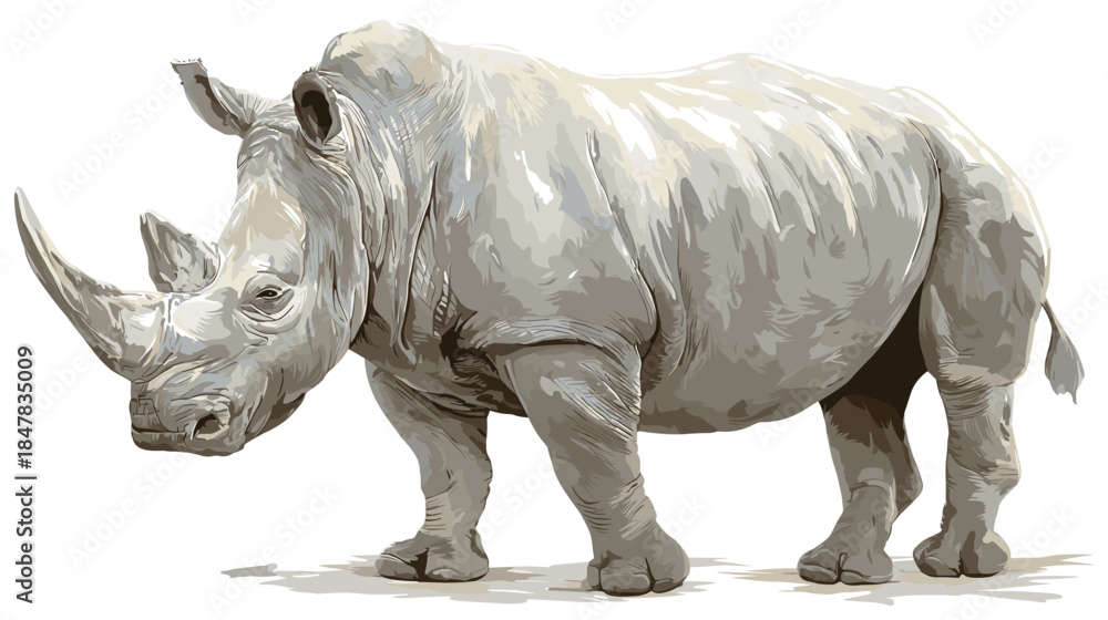 Fototapeta premium Vector illustration of a rhino isolated on a white background