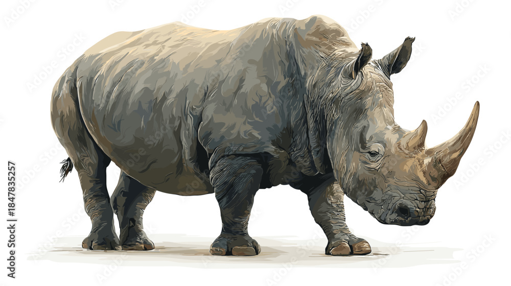 Obraz premium Vector illustration of a rhino isolated on a white background