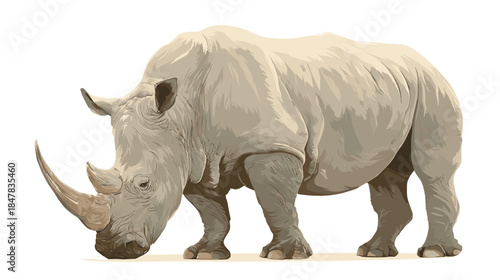Vector illustration of a rhino isolated on a white background