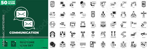 Communication Duotone Editable Icons set