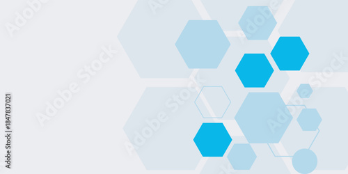 Abstract blue hexagon banner background. Eps10 vector