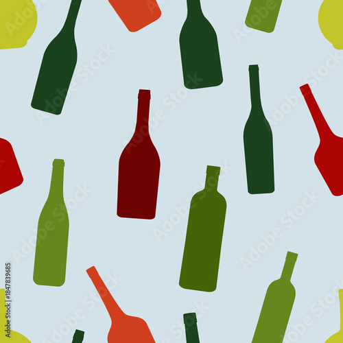 vine bottle seamless pattern.Texture for fabric, wrapping, wallpaper. Decorative print