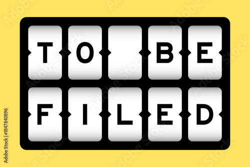 Black color in word to be filed on slot banner with yellow color background