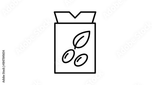 Simple illustration of a leafy product package design, Generative AI.