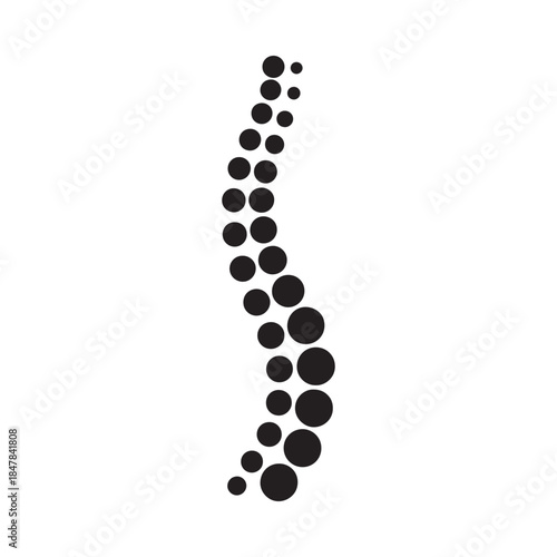 A simplified illustration of the human spinal column in black and white