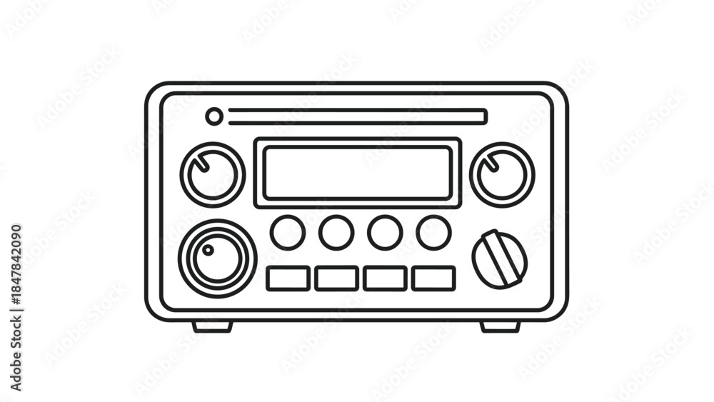 Fototapeta premium Modern radio device with dials and buttons, Generative AI.