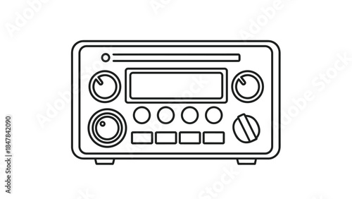 Modern radio device with dials and buttons, Generative AI.