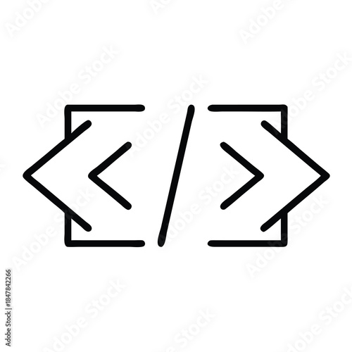 Code Brackets Icon - Programming and Development Symbol