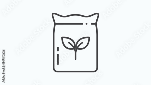 Simple biodegradable bag with leaf logo for eco friendly products, Generative AI.