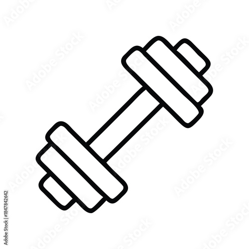 Dumbbell icon, weightlifting and fitness concept