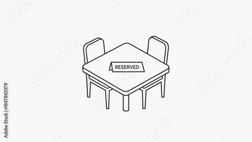 Reserved table for special guests in restaurant, Generative AI.