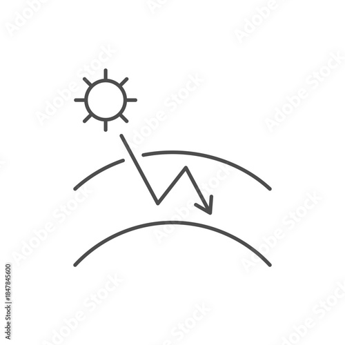 Greenhouse effect line outline icon
