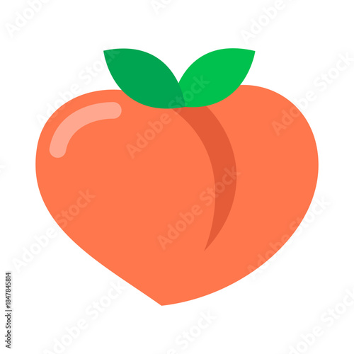 Minimal peach icon symbolizing longevity, good health, and blessings in Chinese culture. Ideal for Lunar New Year celebrations, Asian traditions, and festive design concepts