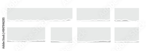 Torn paper. Set of Torn paper sheets. Collection realistic ripped pieces of scrap papers. Vector illustration