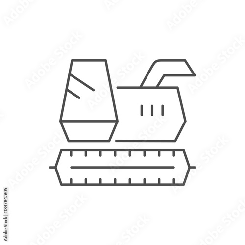 Combine harvester line outline icon