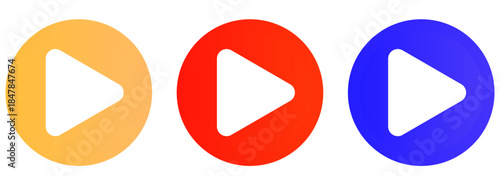 set play icon vector button