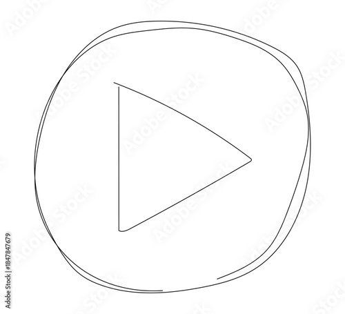play icon vector hand drow 