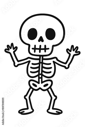 cartoon human skull with crossbones symbol