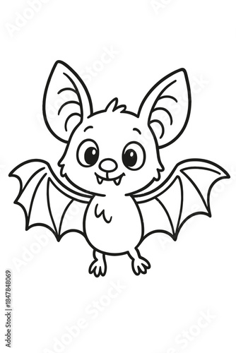 Cute cartoon of bat smiling happily