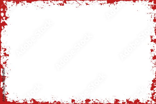 Red Paint Splatter Grunge Frame Border