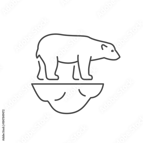 Polar bear line outline icon