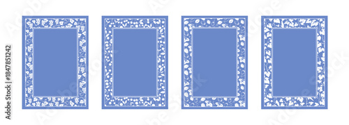Decorative Rectangular Frames with Fruit Patterns (Grape, Cherry, Strawberry, Vine)