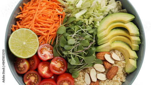 Vibrant salad bowl with fresh vegetables and healthy ingredients