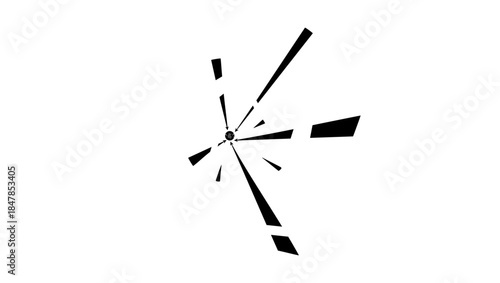 falling down, top view, black isolated silhouette