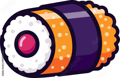 Delicious Sushi Roll with Tuna and Orange Filling.