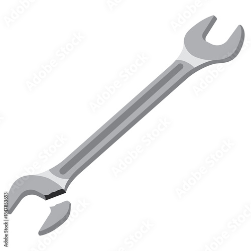 broken wrench silver color, Manual tool broken.