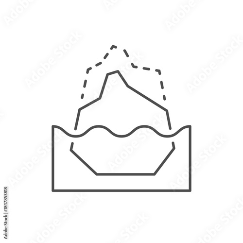 Glacier melting line outline icon