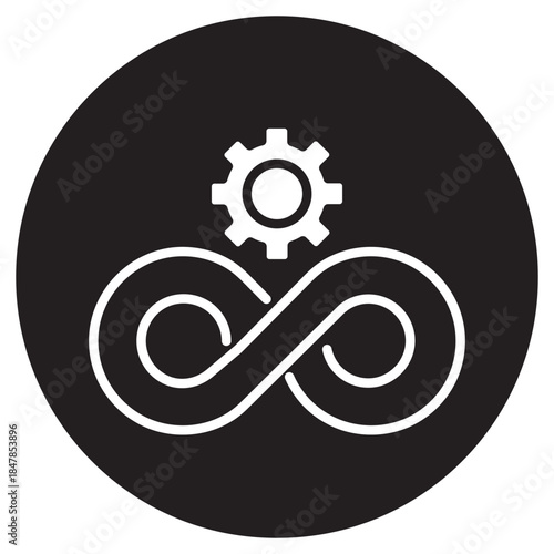 Devops Icon, DevOps Pipeline, Cloud Automation, Continuous Deployment, Infrastructure Management, vector