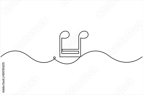 Continuous music note design one line art drawing of music notation musical concept illustration