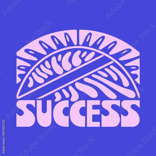 Symbol of success with palm frond