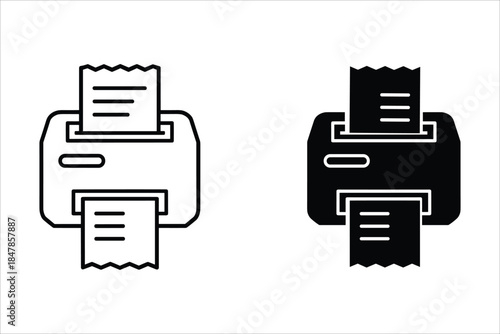 Two Printers One Black and White One Outline document