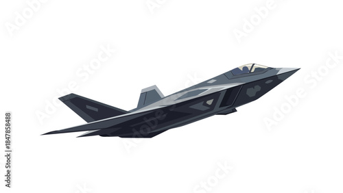 Pixel art stealth fighter jet in flight grey camouflage white background