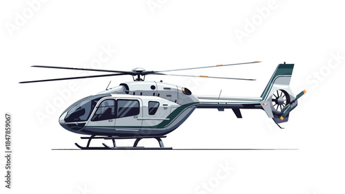 Side view of a pixel art helicopter on a white background