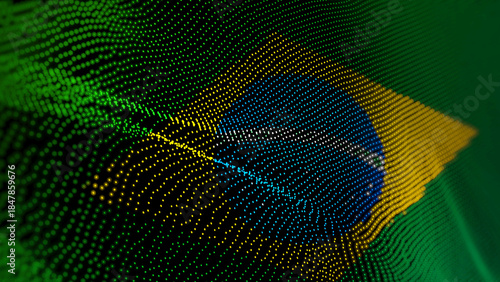 Brazil flag and digital technology illustration