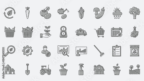 Visual elements for agriculture, organic farming, and sustainable food systems development