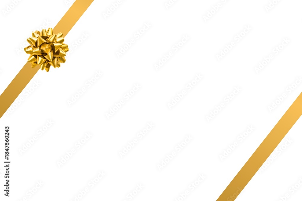 Obraz premium Ribbon Golden for gifts, card border