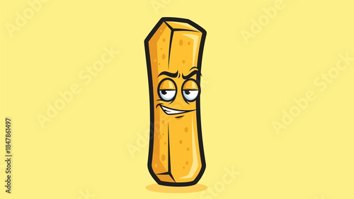 A mischievous french fry character with a sly expression.