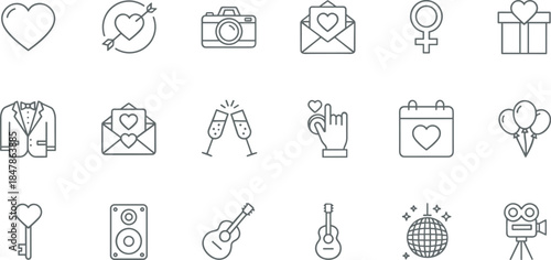 Large collection of thin line icons for artificial intelligence machine learning robotics cloud computing and future digital technology isolated on a white background for web design
