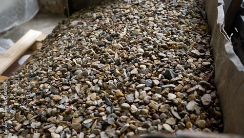 Obraz na plátně Industrial vibrating sieve separating crushed stone material