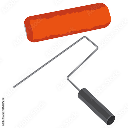 broken paint roller vector drawing.