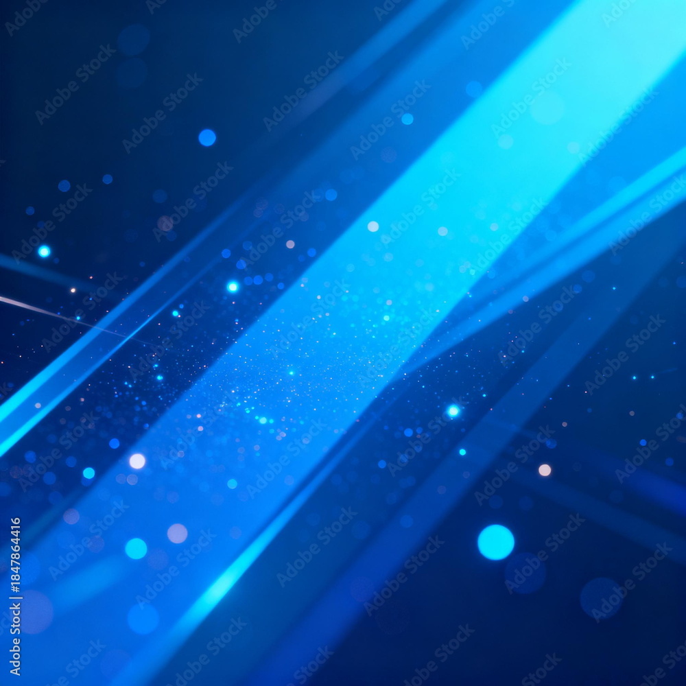 Fototapeta premium Abstract Blue Light Streaks with Bokeh Effects