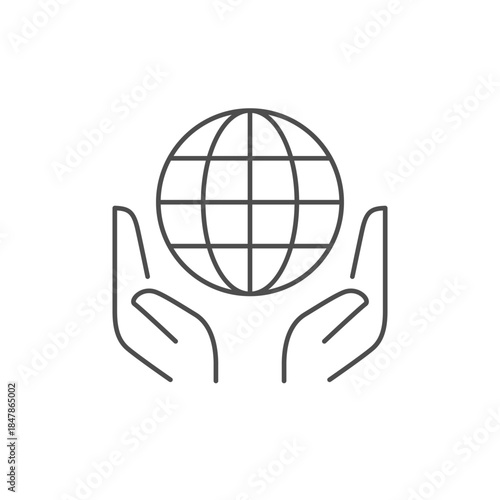 World protection line outline icon