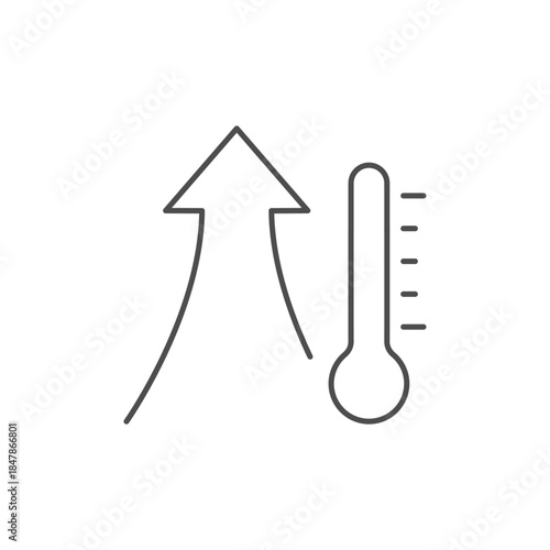 Temperature increase line outline icon